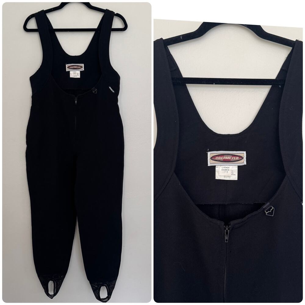 Obermeyer Woman’s Vintage Ski Bib Overall in Black